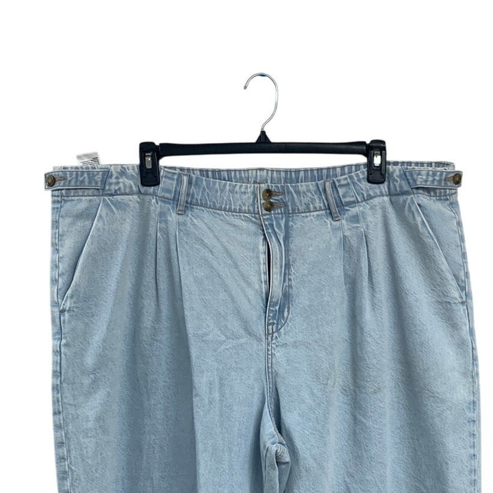New American Eagle Womens Plus Size 22 Blue Cotton Blend Wide Leg Trouser Pants