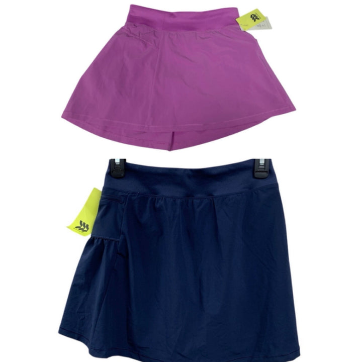 2 New All In Motion Girls Large 10/12 Athletic Comfort Waistband Knit Skorts