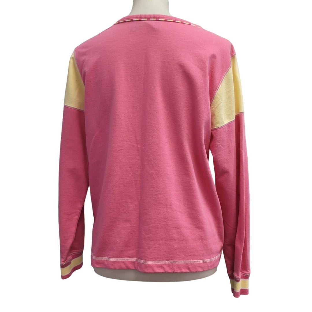 Erika Womens PXL Petite PolyCotton Color Blocked Long Sleeve Crew Neck Shirt