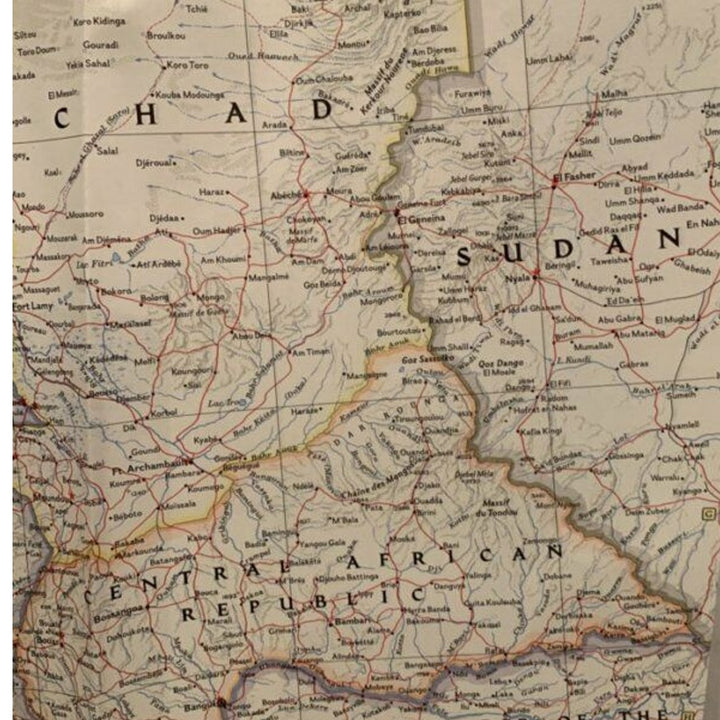Vintage 1966 National Geographic Society Wall map of Northwestern Africa 19X25