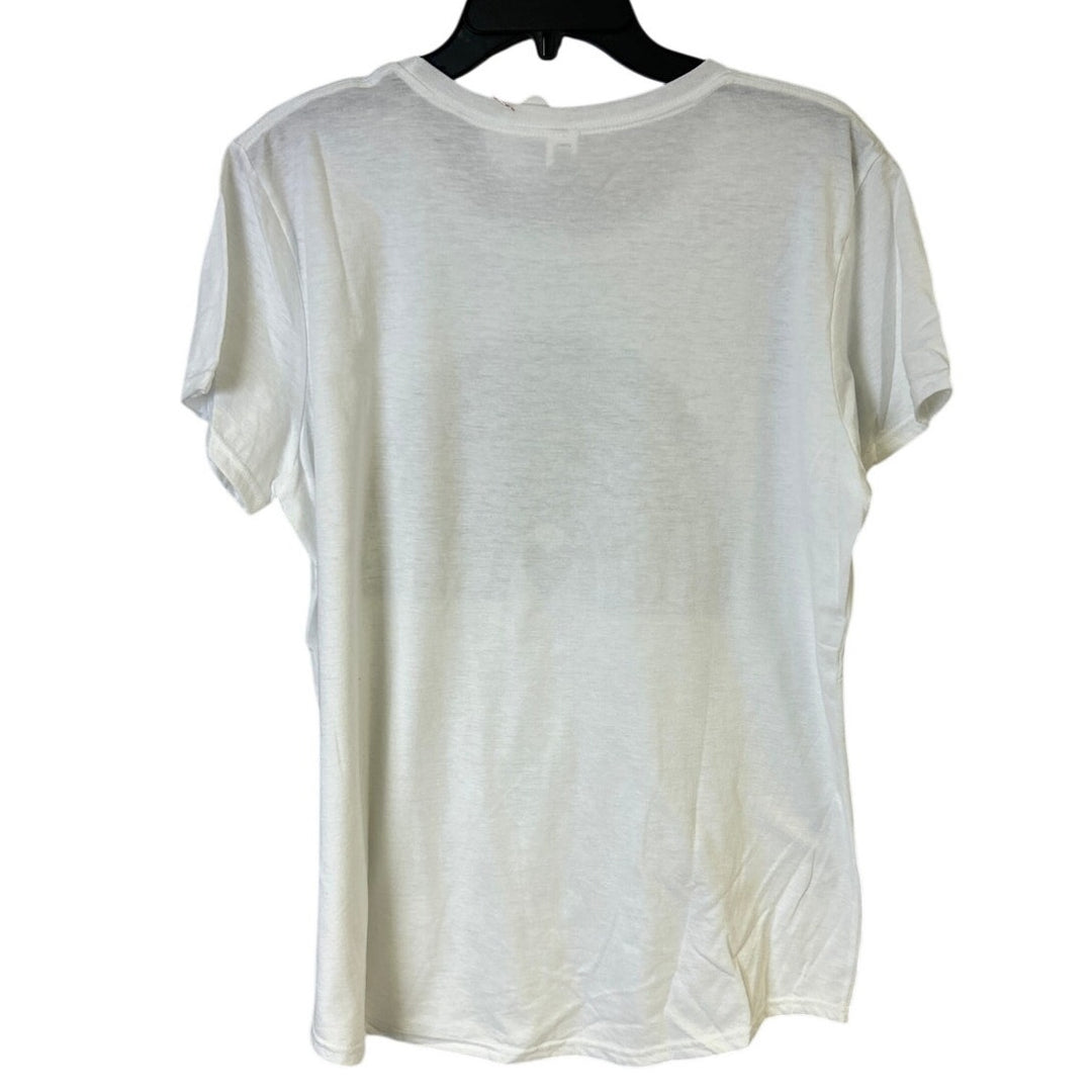 New Hand Printed Womens XL Jesus Loved Chosen Forgiven Free Rainbow Tee Shirt