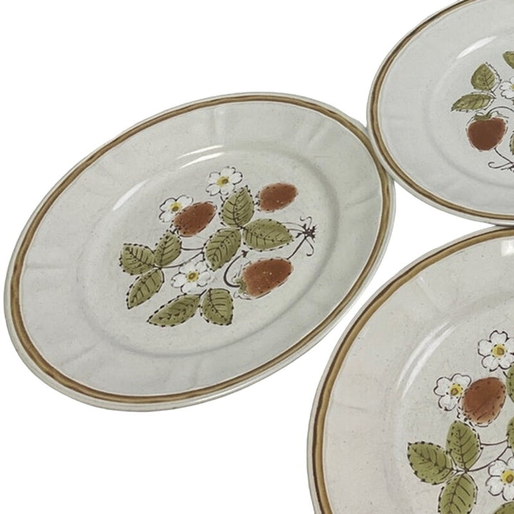 Set of 4 Vintage Handpainted Americana Hearthside Stoneware Berries N Cream