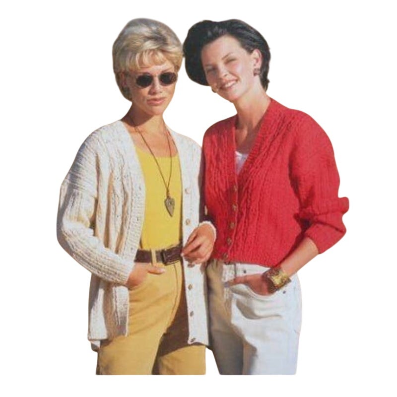 New Sirdar 5454 Lightweight Cable Cardigan Sweater Double Knitting Pattern
