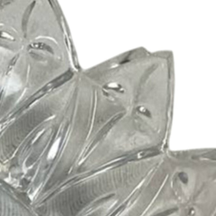 Vintage Cut Glass Bowl Flower Petal Candy Dish w chip Leaves Vines Mug