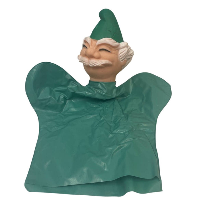 Vintage 1960s Green Plastic Nightime Dream Mr Sandman Rubber Head Hand Puppet
