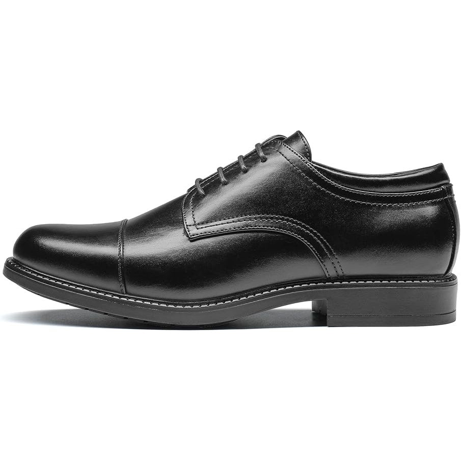 Bruno Marc Mens Size 8.5W Wide Black Lace Up Classic Oxford Dress Cap Toe Shoes