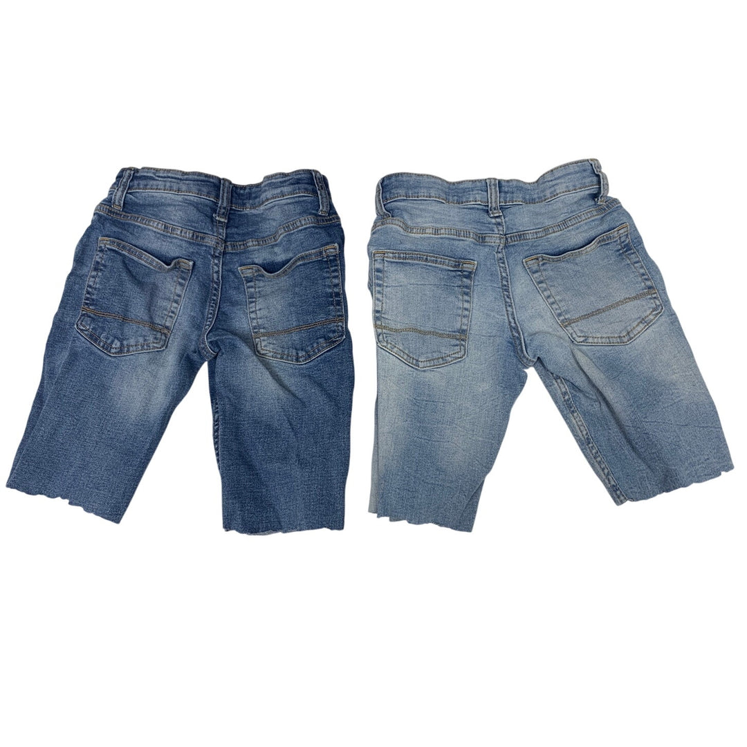 2 New Cat &amp; Jack Boys 8 Adjustable Waist Cutoff Denim Blue Jean Shorts
