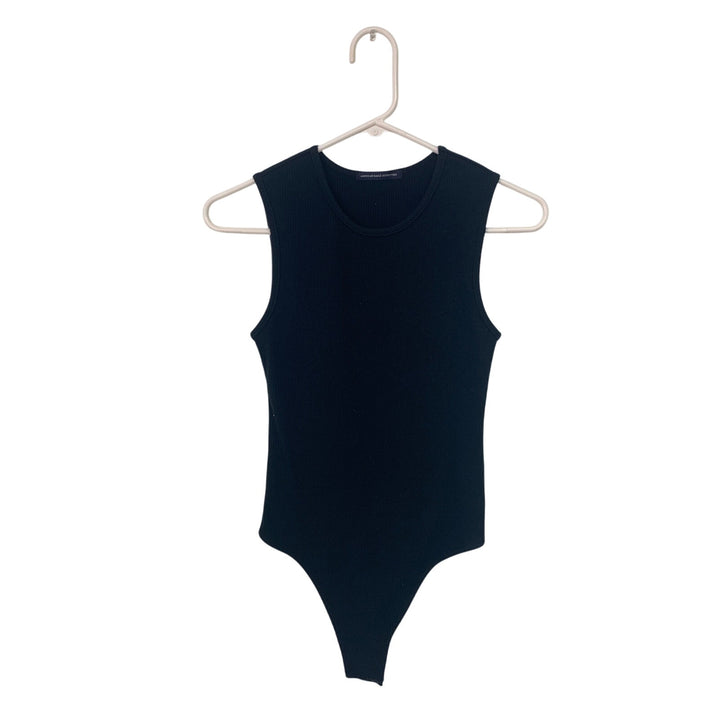 New American Eagle Womens Small Black Sleeveless Crew Neck Snap Closure Bodysuit
