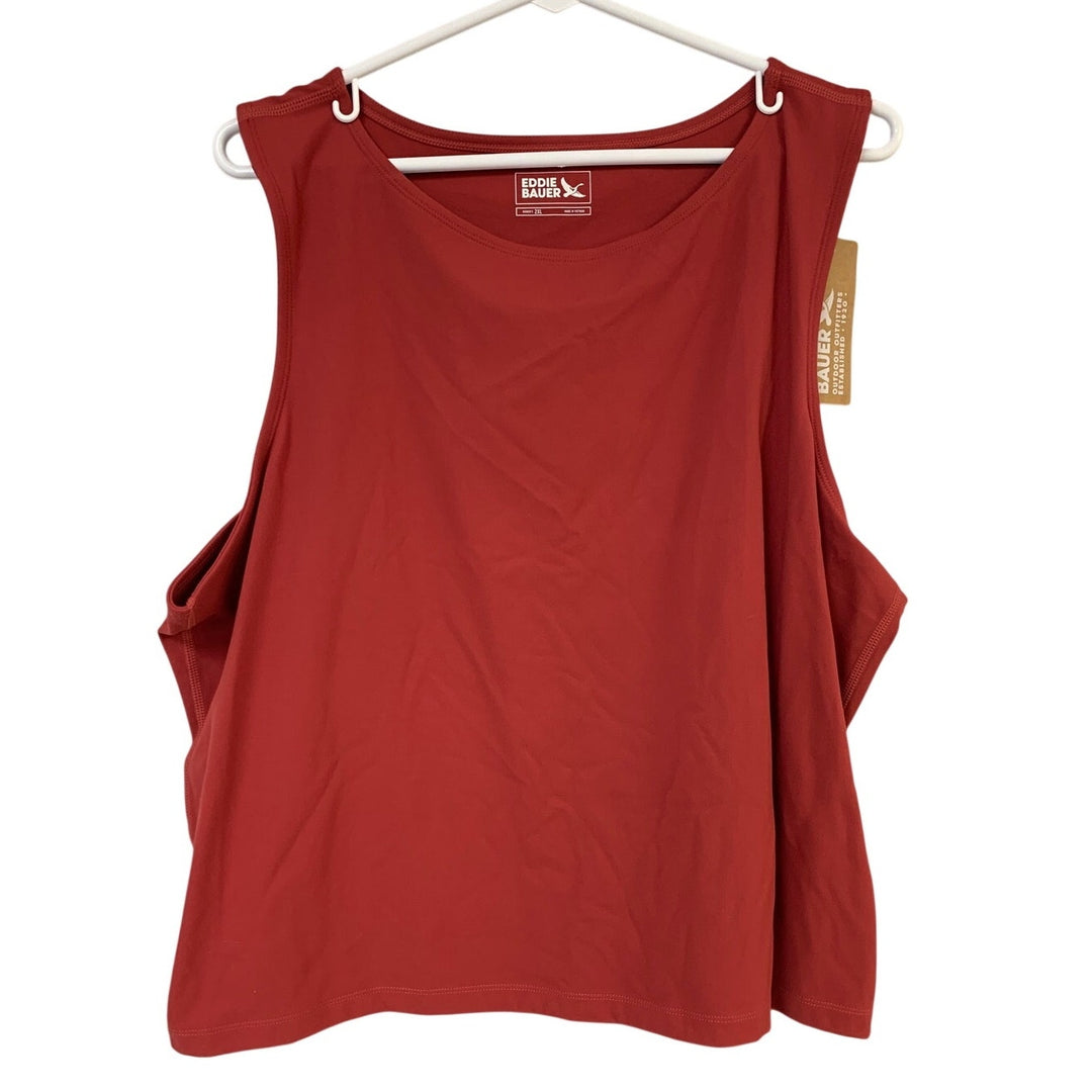 New Eddie Bauer Womens 2XL Sleeveless Dark Ruby Movement Lux Athletic Tank Top
