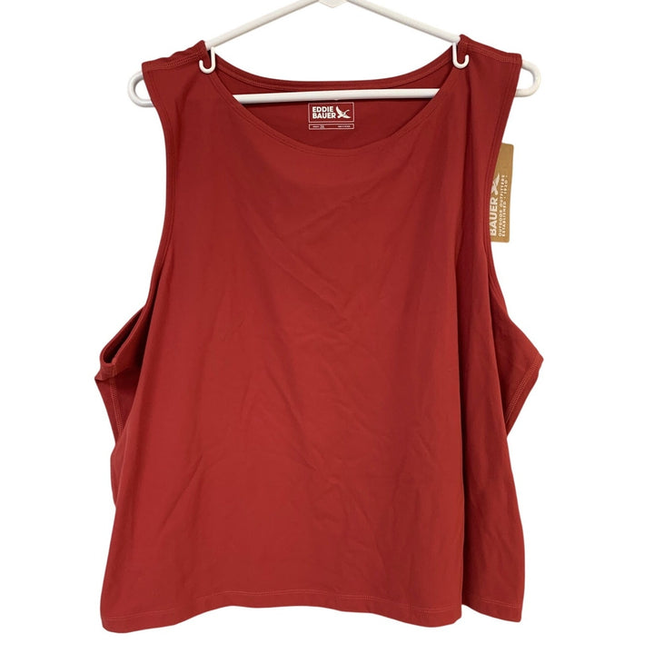 New Eddie Bauer Womens 2XL Sleeveless Dark Ruby Movement Lux Athletic Tank Top