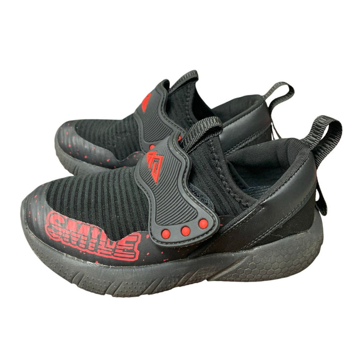 Little Boys 12 Black Red Lightweight Breathable Non Slip Athletic Sneaker Shoes