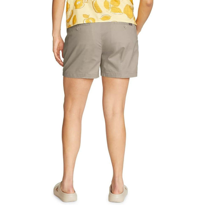 New Eddie Bauer Womens Size 0 Cloud Khaki Willit Stretch Legend Wash Shorts - 5"