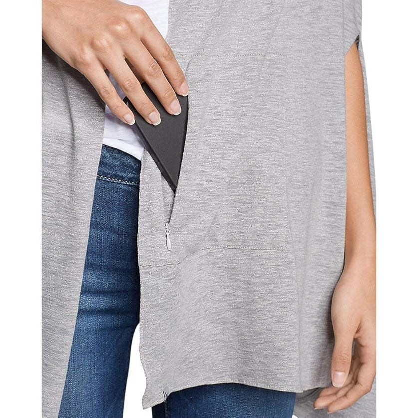 New Eddie Bauer Womens One Size Heathered Gray PolyCotton Daisy Travel Wrap