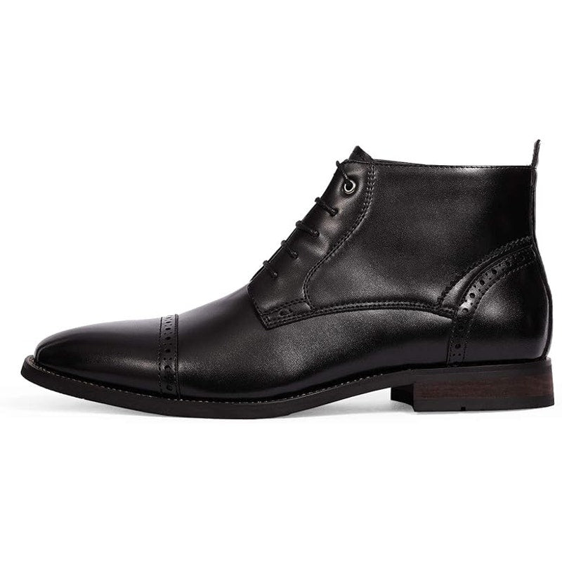 Bruno Marc Mens Size 10.5 Black Dressy Lace Up Low Heel Ankle Boots Formal Shoes
