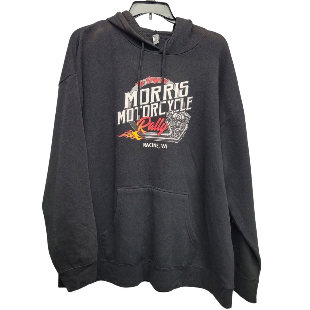 Morris Motorcycle Rally Racine Wisconsin Mens 3XL PolyCotton Long Sleeve Hoodie