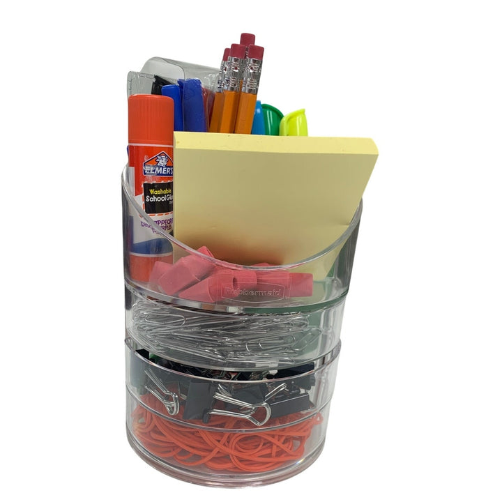 New Back To School Teacher Gift Desktop Clear Plastic School Office Supply Caddy