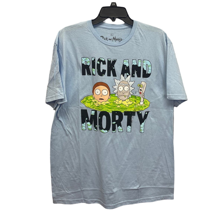 New 2023 Rick and Morty Mens 2XL 100% Cotton Crew Neck Short Sleeve Tee