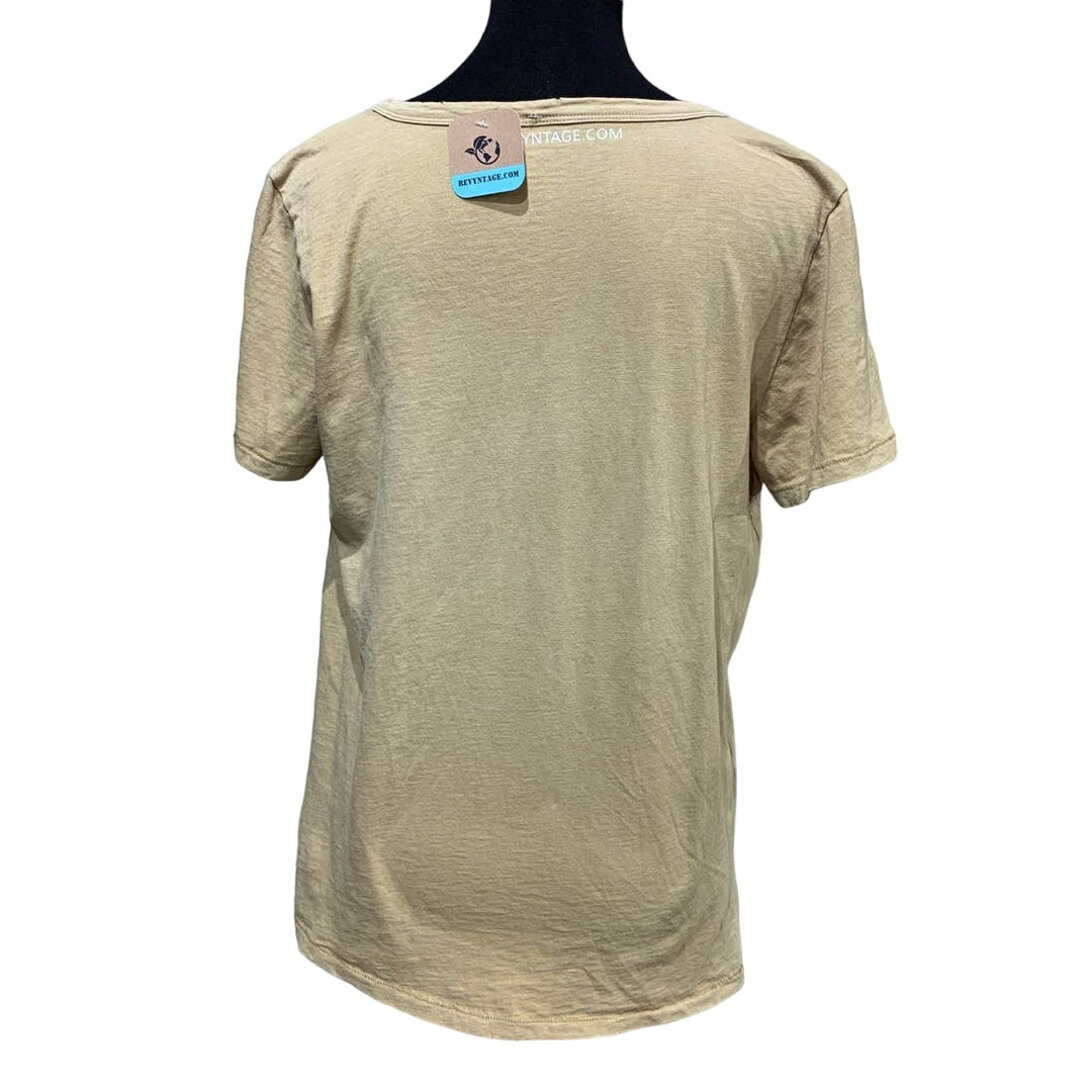 Hand Printed Upcycled Large Saving the Planet is My Superpower Distressed Tee