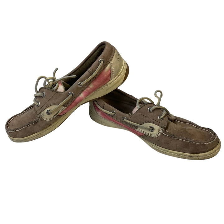 Sperry Top Sider Womens Size 7.5 Leather Side Laced Boat Shoes Slide On Loafers
