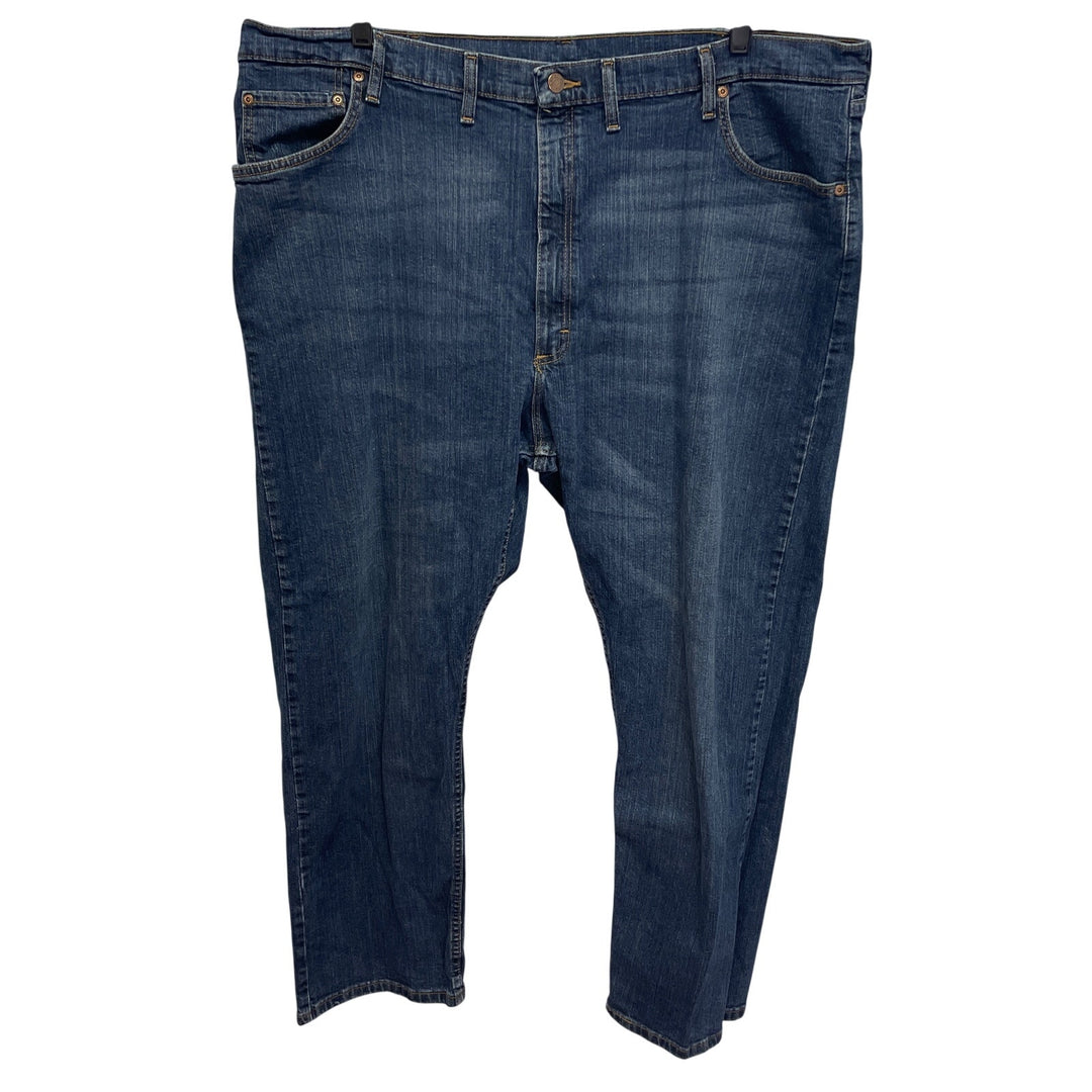Wrangler Mens 46 X 30 Cotton Blend Relaxed Fit Med Wash Denim Blue Jeans