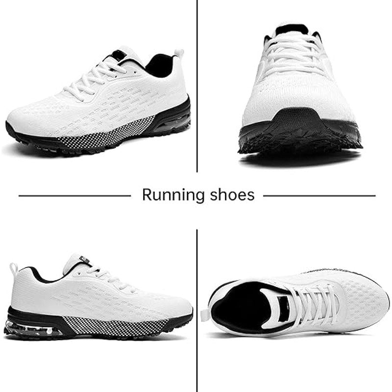 New Quappe WNA Mens Size 10 White Black Lace Up Running Athletic Tennis Shoes