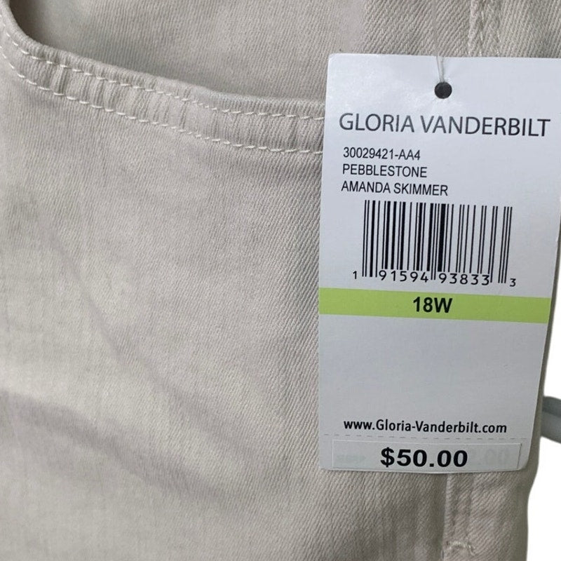 New Gloria Vanderbilt Womens 18W Amanda Heritage Fit Skimmer Classic Rise Shorts