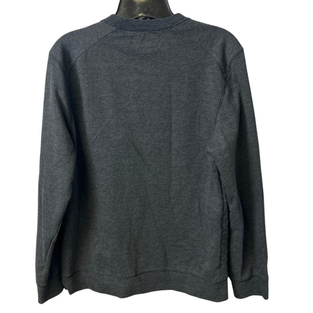 INC International Concepts Womens Medium Gray Long Sleeve Quilted Sweatshirt