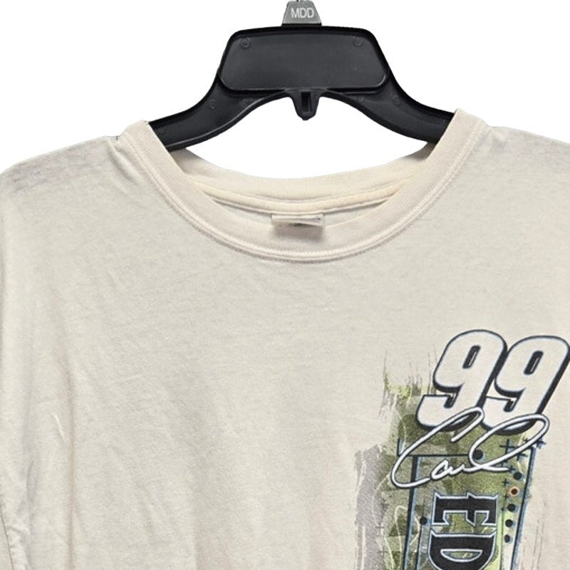 Carl Edwards 99 Aflac Mens Large Heavy Cotton Short Sleeve Crew Neck Tee Shirt