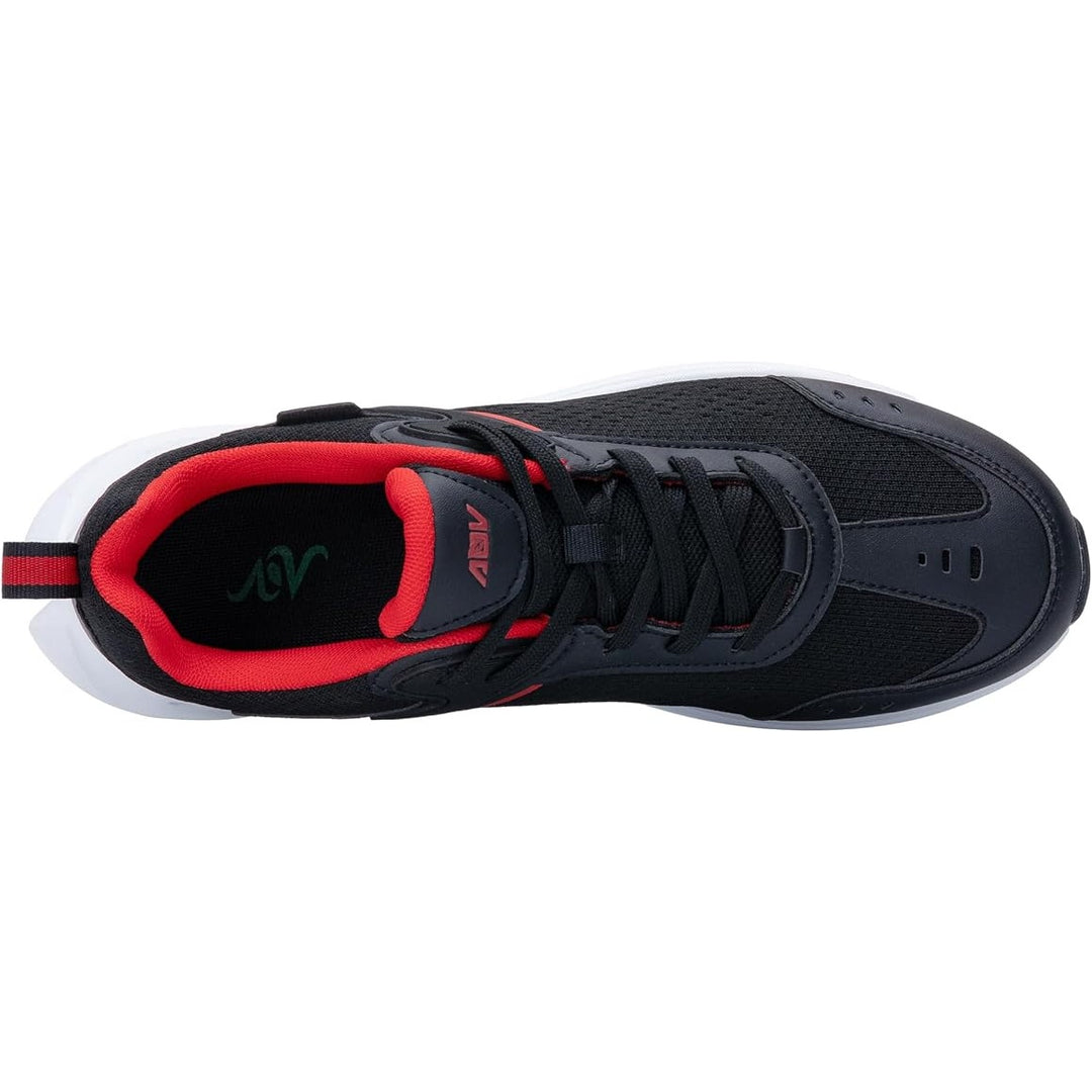 AOV Beasur Mens 10 Black Red Walking Athletic Plantar Fasciitis Relief Shoes