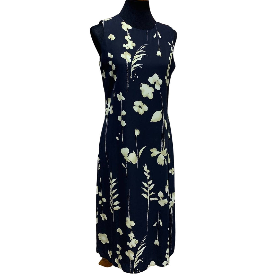 Josephine Chaus Collection Size 8 Long Sleeveless Floral Silky Sheath Dress