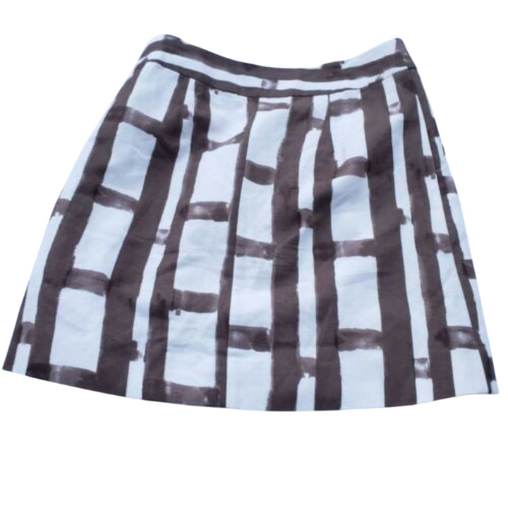 New Banana Republic Womens Size 2 Linen Blend Brown Plaid Mini Wrap Skirt