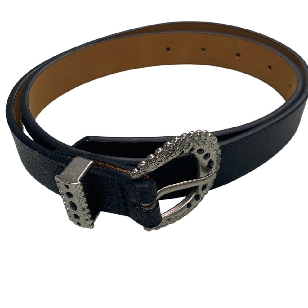 New Universal Thread Womens Small Faux Leather Silver Buckle Fashion Belt