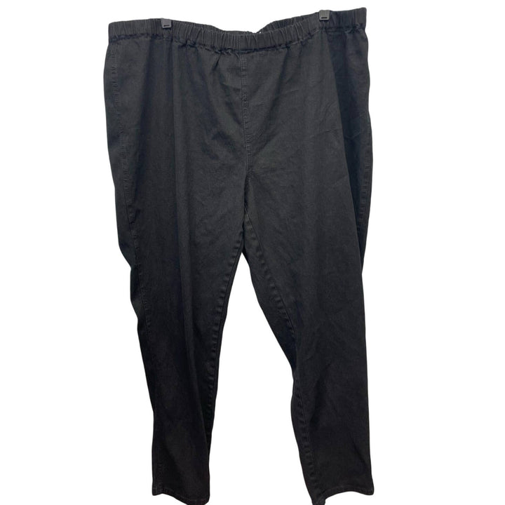 DG2 by Diane Gilman 3X Black Ramie Cotton Blend Stretchy Elastic Waist Pants
