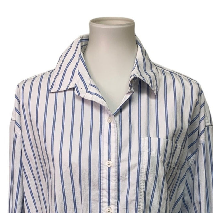 New American Eagle Womens XXL Striped Long Sleeve Collared Button Up Shirt