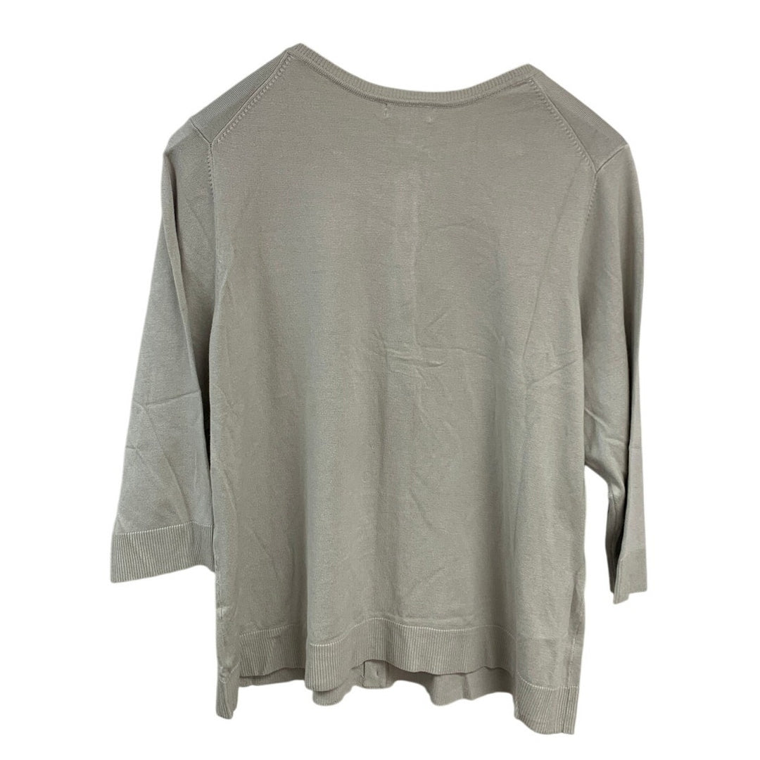 New Charter Club Womens 3X Neutral Tan Button Up Long Sleeve Cardigan Sweater