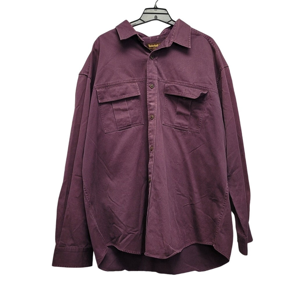 Timberland Mens XXL 100% Cotton Long Sleeve Button Up Shirt w Front Pockets