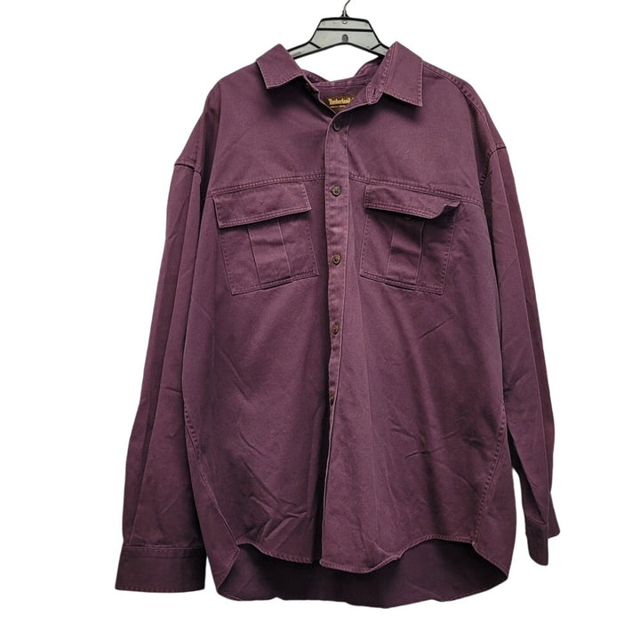 Timberland Mens XXL 100% Cotton Long Sleeve Button Up Shirt w Front Pockets