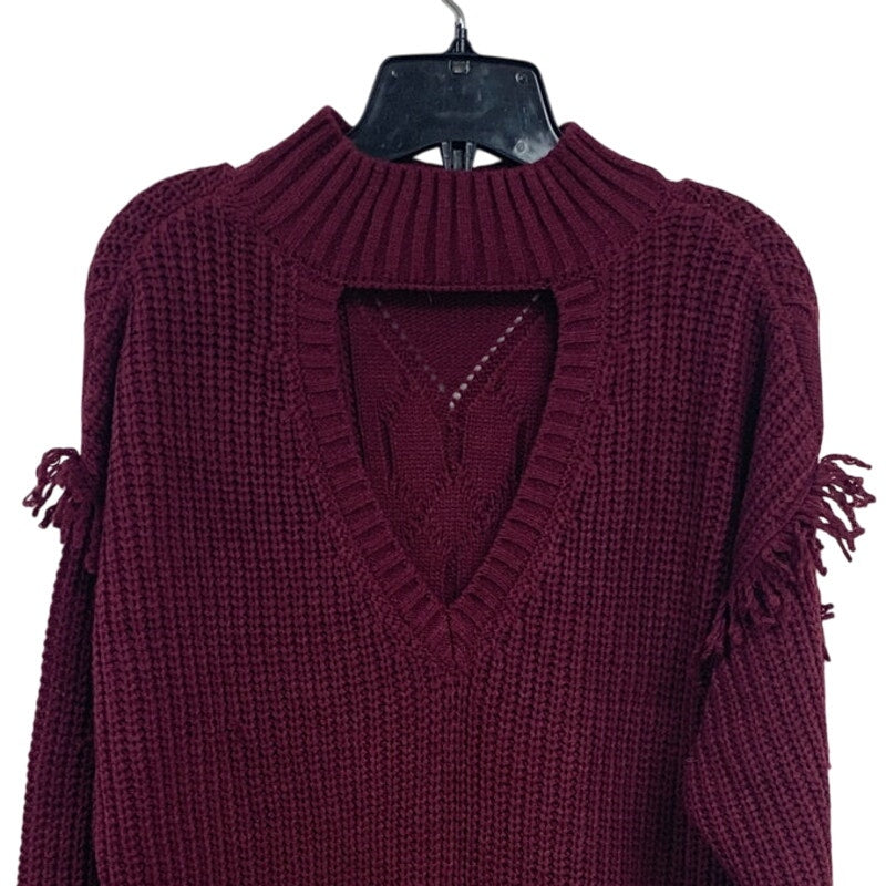 NWT New American Rag Cie Juniors Small Wine Red Long Sleeve Knit Sweater Dress