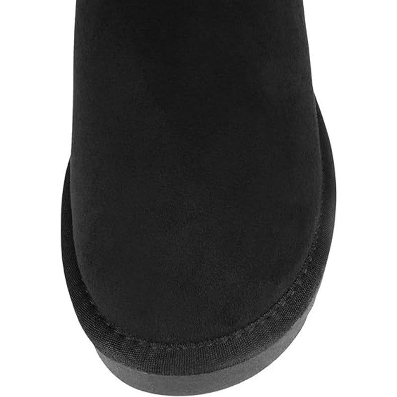 New Soda KURON Womens Size 7.5 Black Faux Suede Round Toe Lug Sole Ankel Boots