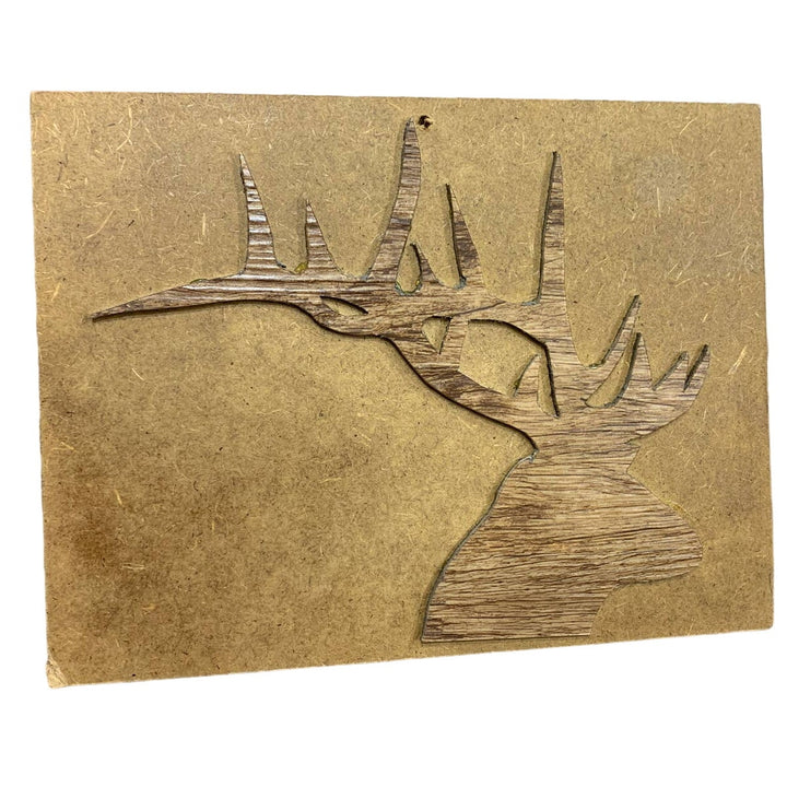 3 Handmade Wooden Cutout Deer Profile Rustic Scrap Wood Wall Art Craft Project