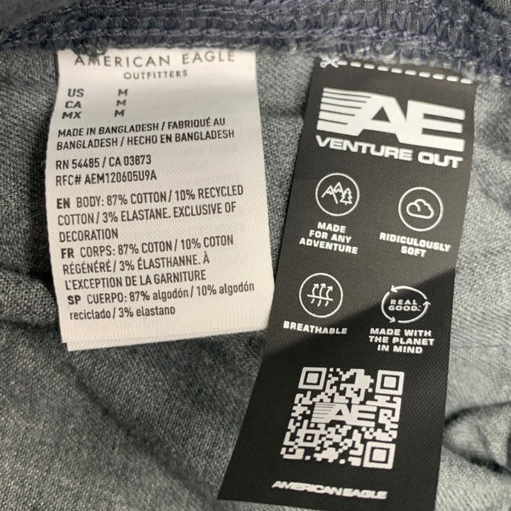 New American Eagle Mens Medium Gray Elastic Drawstring Waist Trekker Shorts