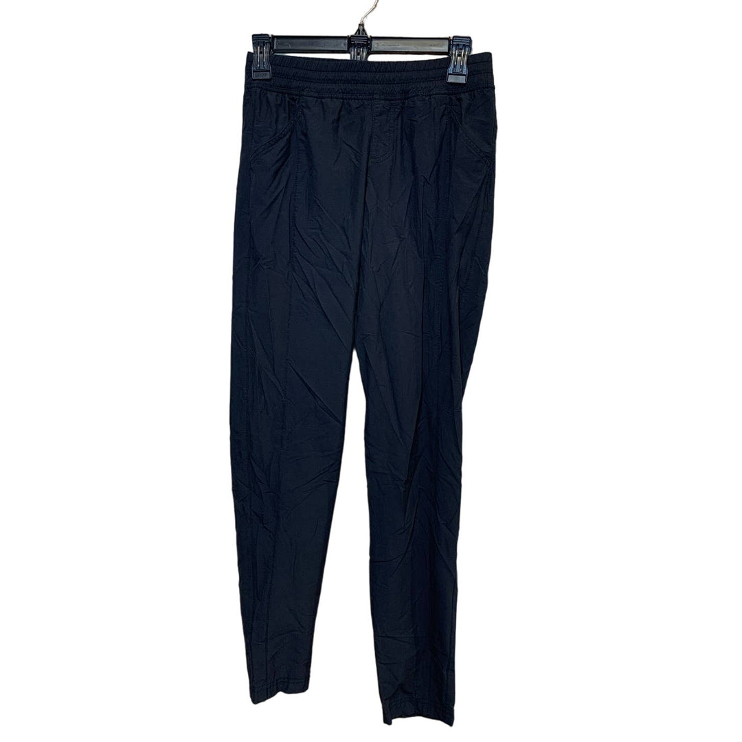 The North Face Womens Sze 2 Regular Long Black Nylon Elastic Waist Pants Pockets