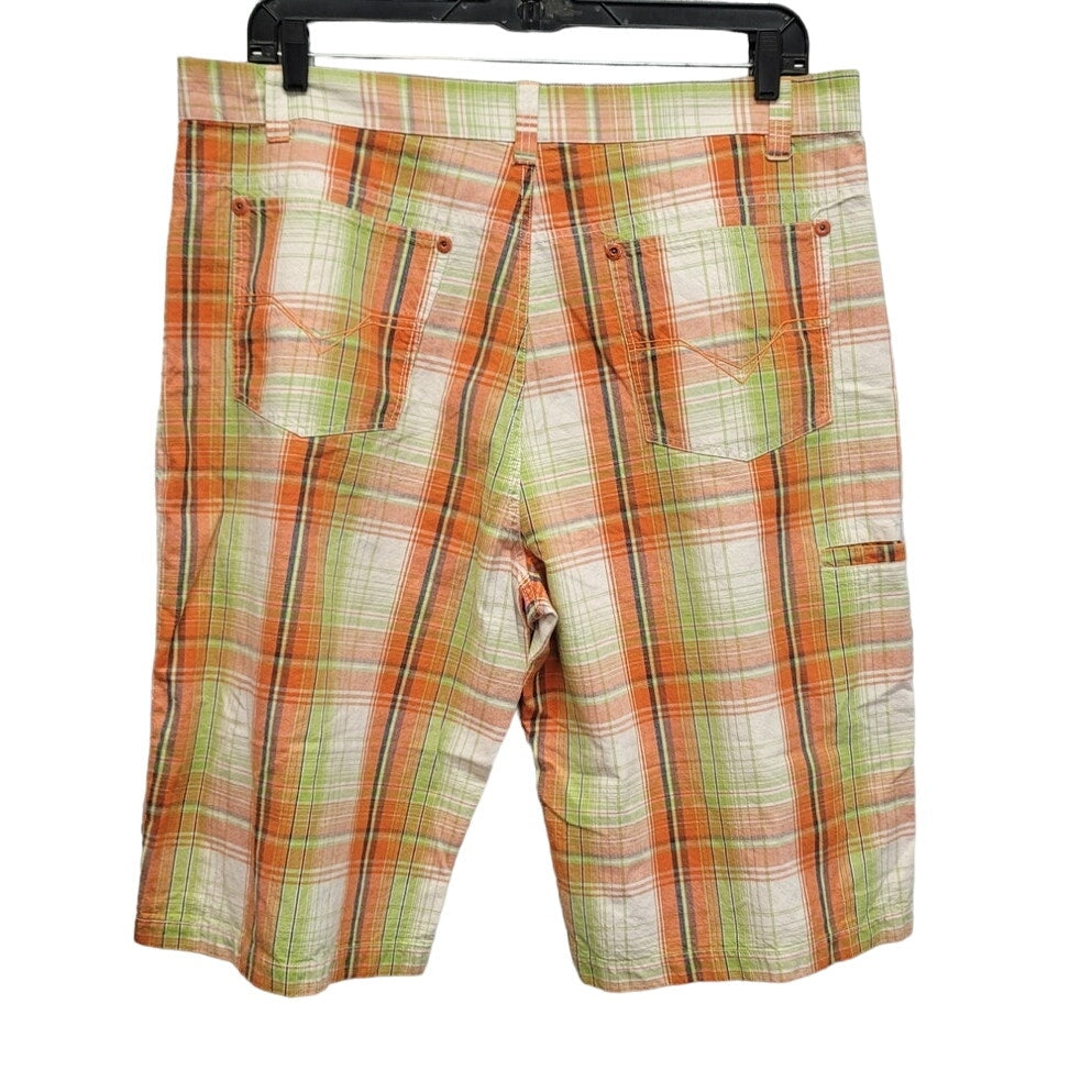 Members Property Mens Size 42 Plaid 100% Cotton Casual Long Golf Shorts Pockets