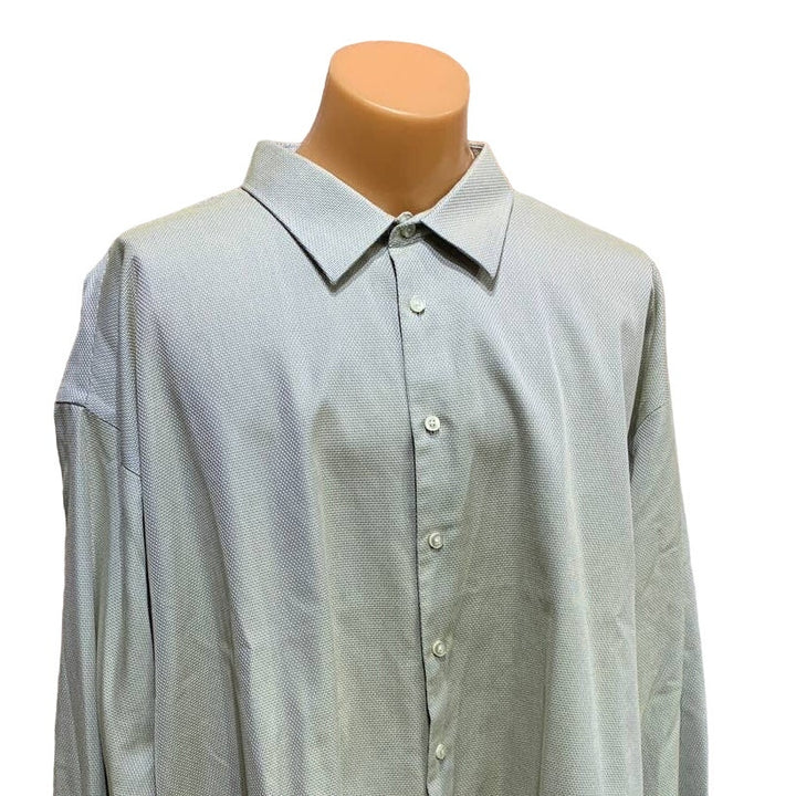 KO Egara Mens 4X 100% Cotton Long Sleeve Shimmery No Iron Button Down Shirt