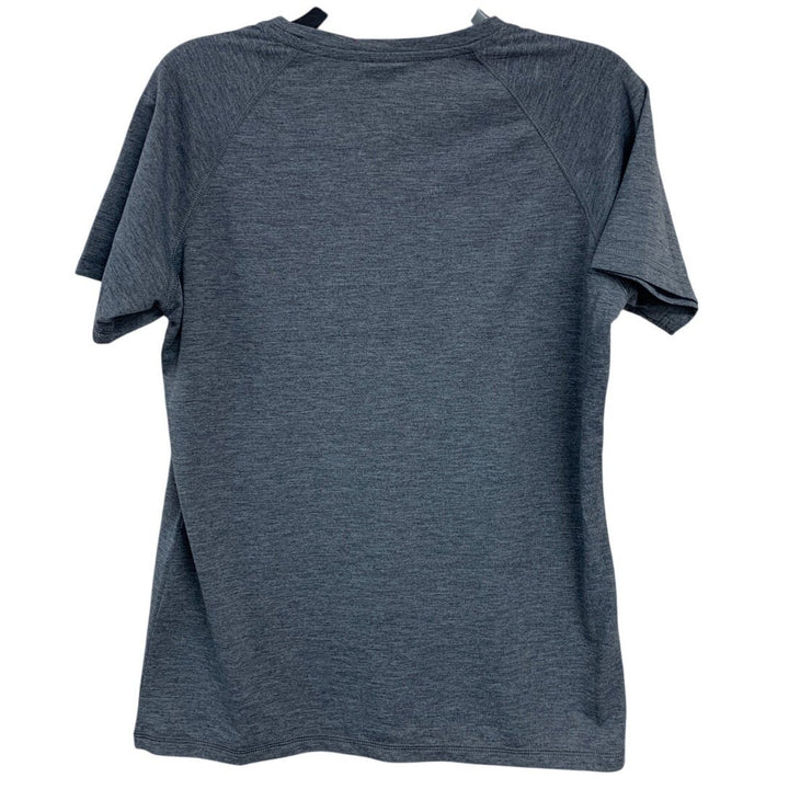 New Hand Printed Womens Medium Gray Heathered Race Day Short Sleeve Tee Shirt