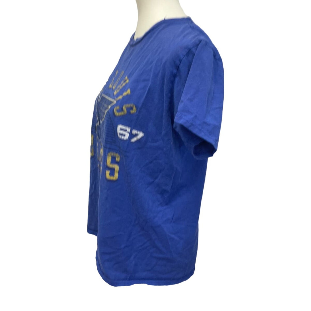 St Louis Blues Hockey Womens Medium 100% Cotton Short Sleeve Crew Neck Tee Shirt