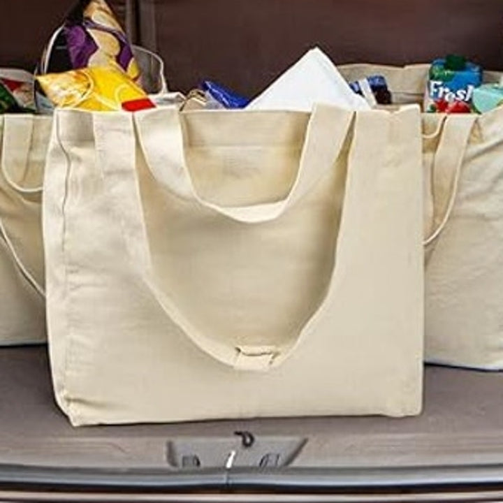 New Hand Printed Love Brings Us Home VitaSerena XL Canvas Grocery 10GAL Tote Bag
