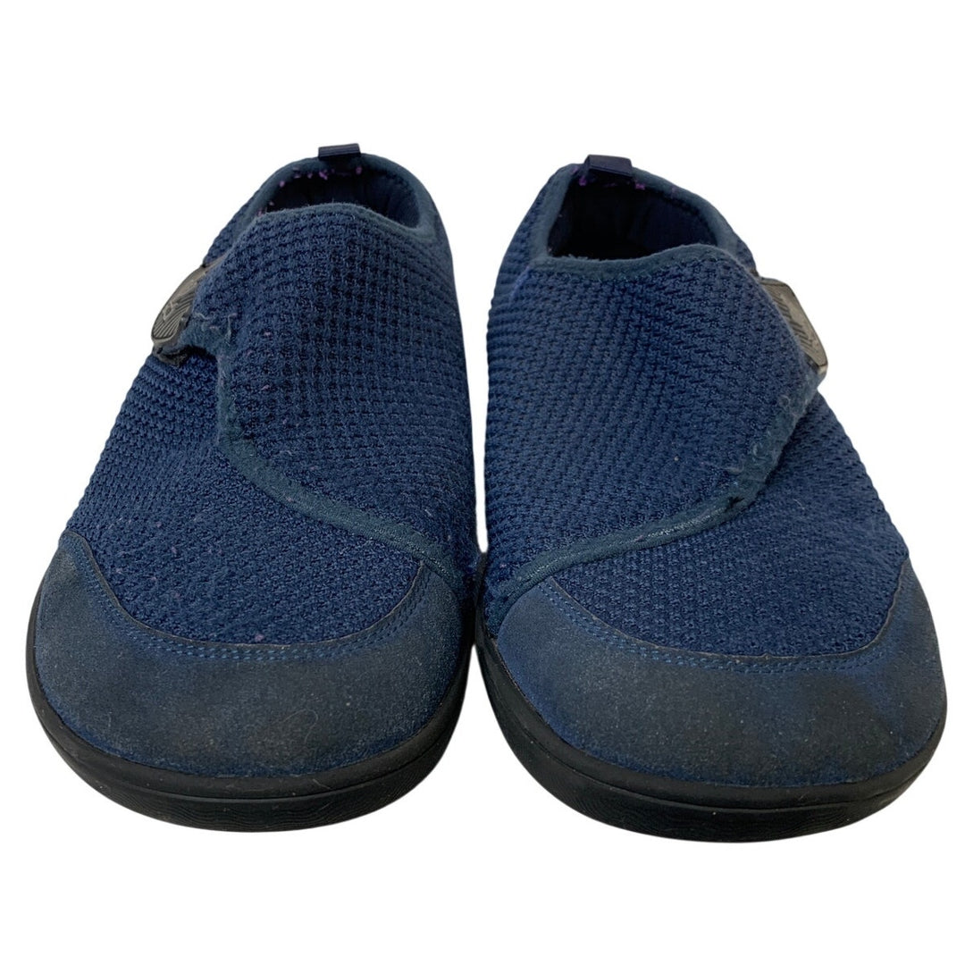 Lelsfit Mens Size 9 Navy Sneakers Hook Loop Closure Wide Toe Casual Shoes