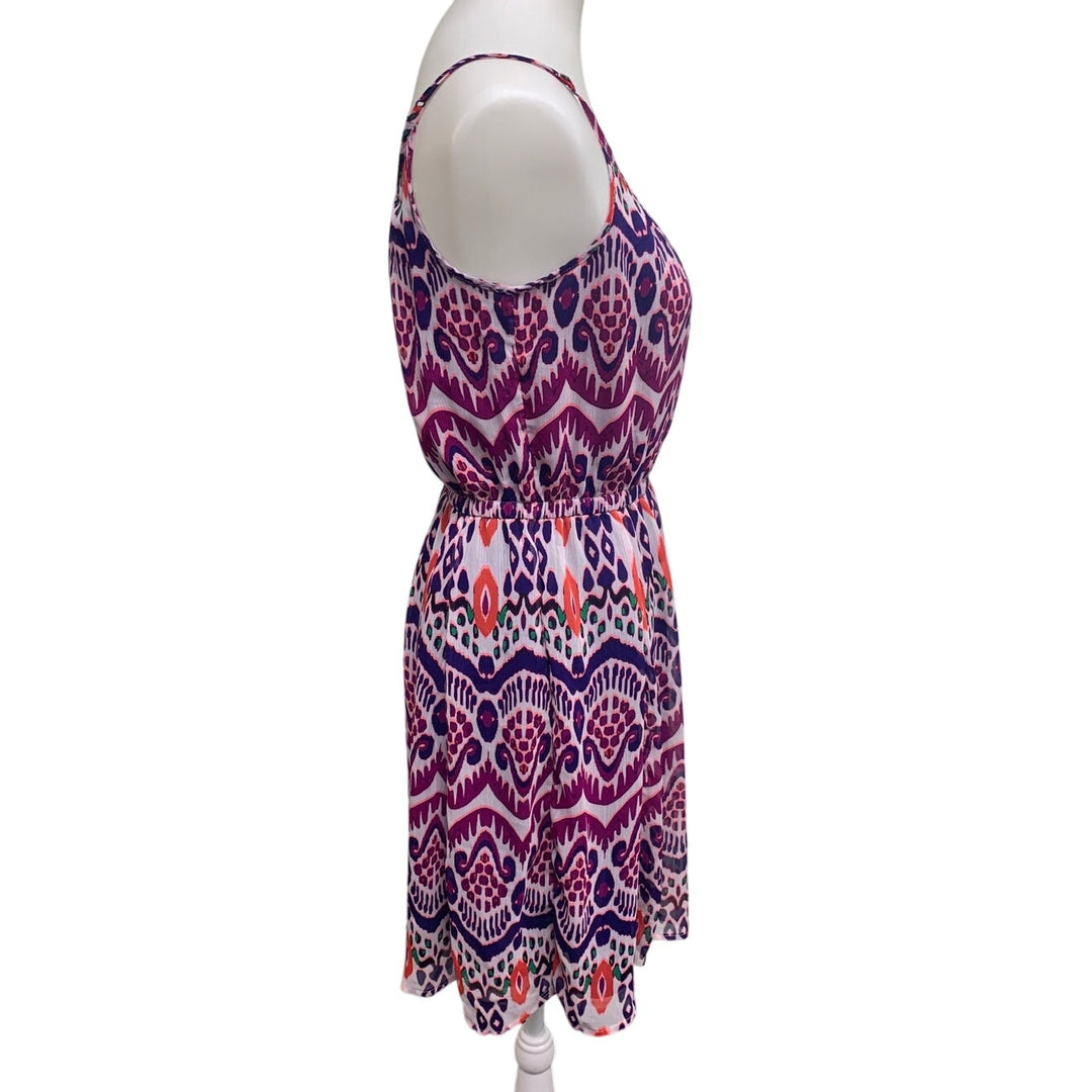 GAP Womens Medium Art Deco Geometric Design Spaghetti Strap Gathered Waist Dress