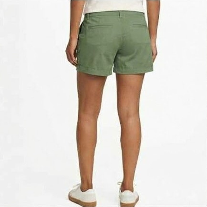 New Eddie Bauer Womens Size 18 Olive Green Aspire Stretch Cotton Chino Shorts